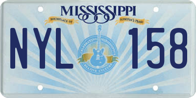 MS license plate NYL158
