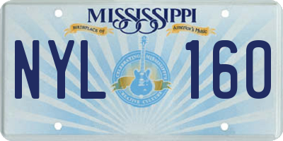 MS license plate NYL160