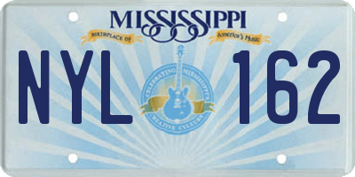 MS license plate NYL162