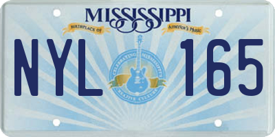 MS license plate NYL165