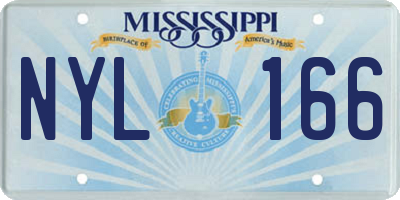 MS license plate NYL166