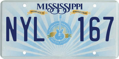 MS license plate NYL167