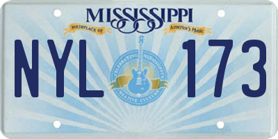 MS license plate NYL173