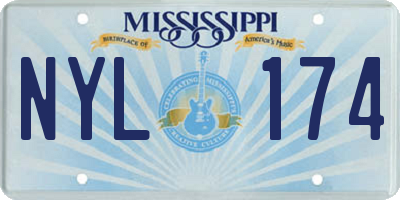 MS license plate NYL174