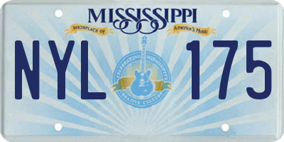 MS license plate NYL175