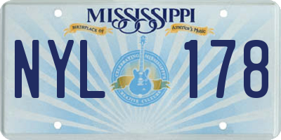 MS license plate NYL178
