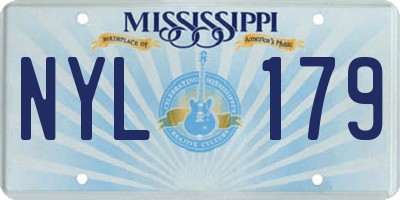 MS license plate NYL179