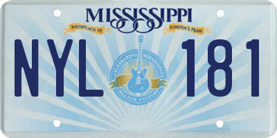 MS license plate NYL181