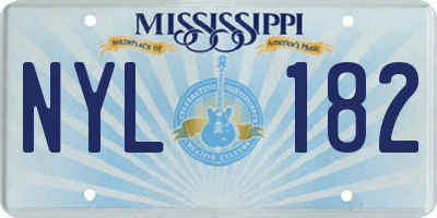MS license plate NYL182