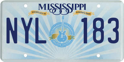 MS license plate NYL183