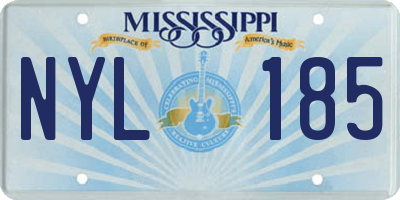 MS license plate NYL185