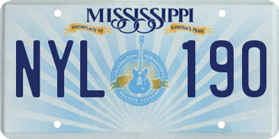 MS license plate NYL190