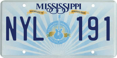 MS license plate NYL191