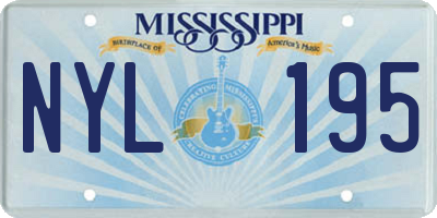 MS license plate NYL195