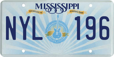 MS license plate NYL196