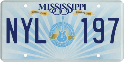 MS license plate NYL197