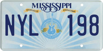 MS license plate NYL198