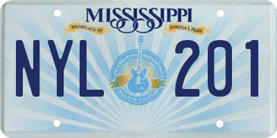 MS license plate NYL201