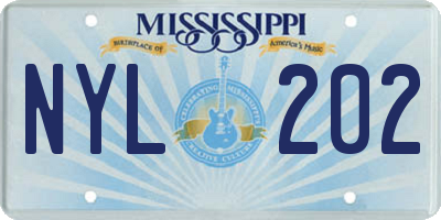 MS license plate NYL202