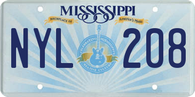 MS license plate NYL208