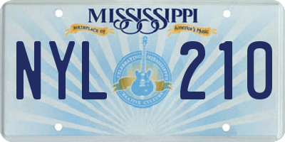 MS license plate NYL210