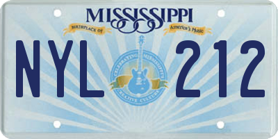 MS license plate NYL212