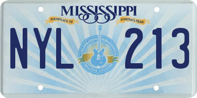MS license plate NYL213