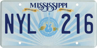 MS license plate NYL216