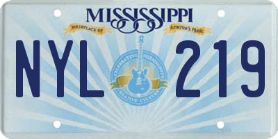 MS license plate NYL219