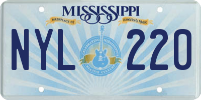MS license plate NYL220
