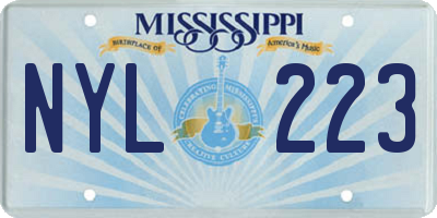 MS license plate NYL223