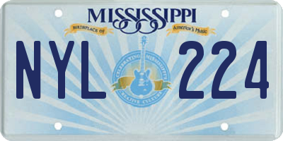 MS license plate NYL224
