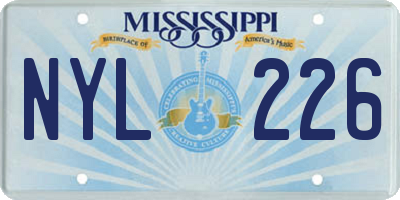 MS license plate NYL226