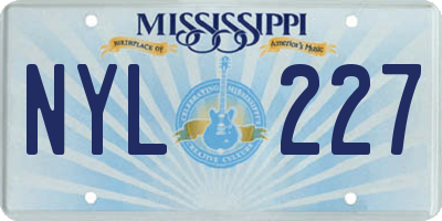 MS license plate NYL227