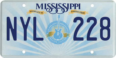 MS license plate NYL228
