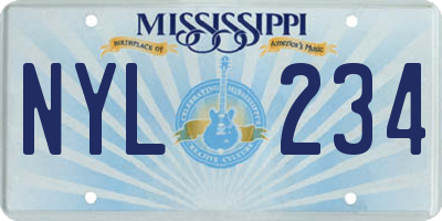 MS license plate NYL234