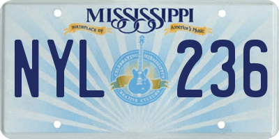 MS license plate NYL236
