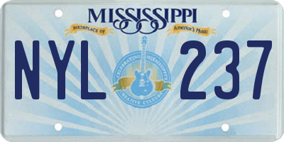 MS license plate NYL237