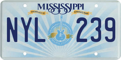 MS license plate NYL239
