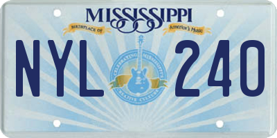 MS license plate NYL240