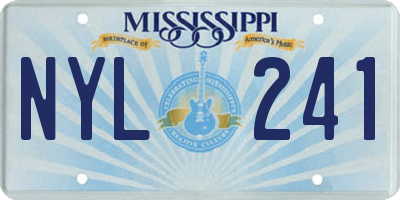 MS license plate NYL241