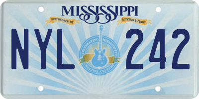 MS license plate NYL242