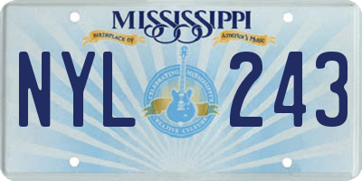 MS license plate NYL243