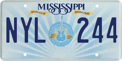 MS license plate NYL244
