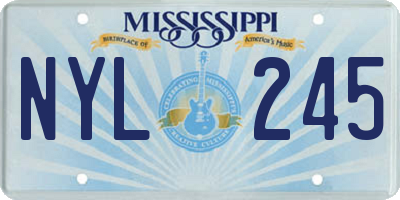 MS license plate NYL245