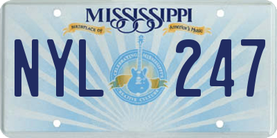 MS license plate NYL247