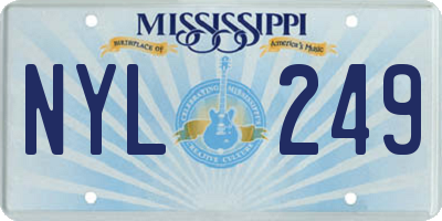 MS license plate NYL249