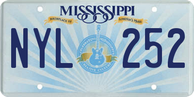 MS license plate NYL252