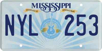 MS license plate NYL253