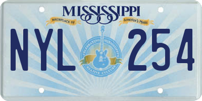 MS license plate NYL254